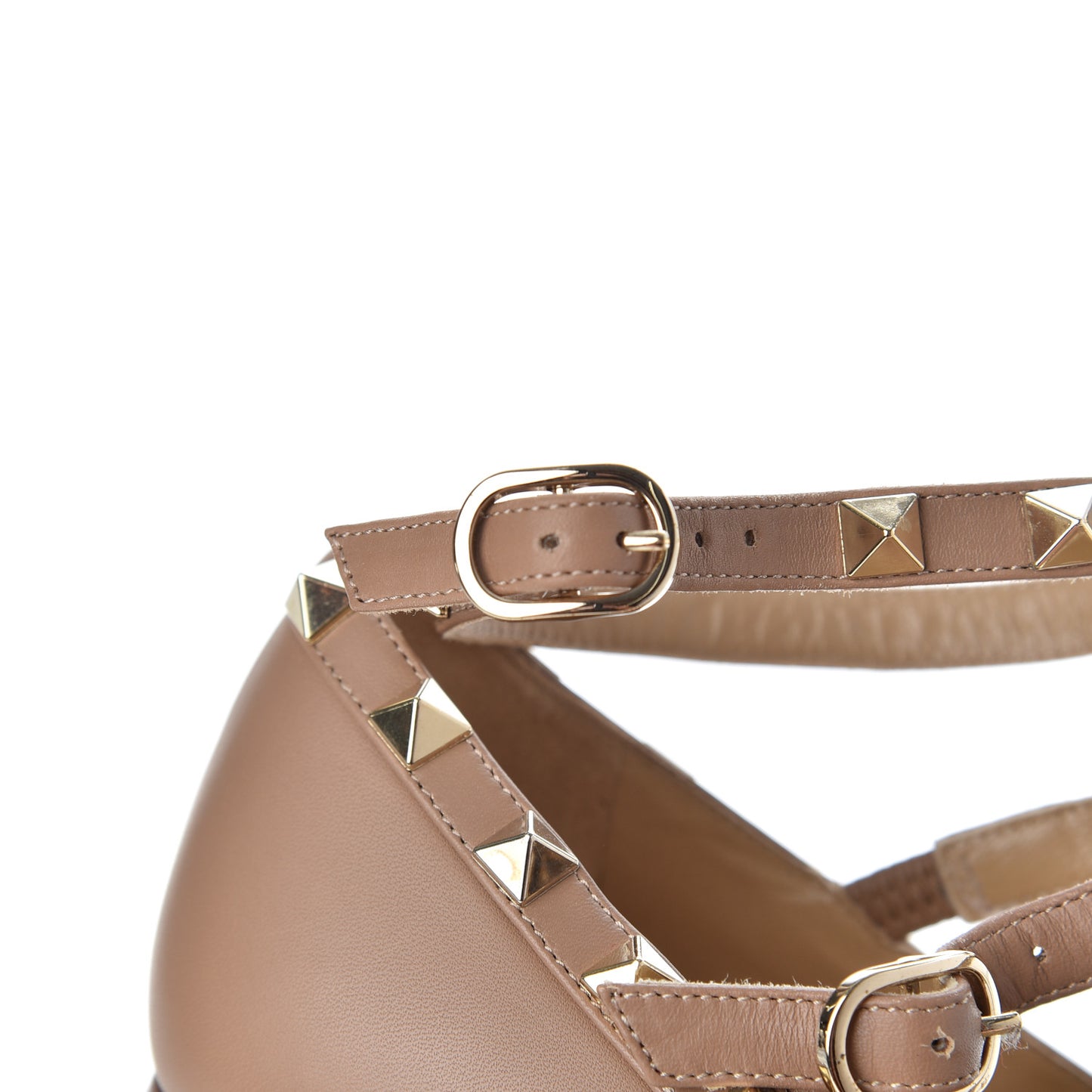 Nappa Rockstud Cage Flats 37 Beige