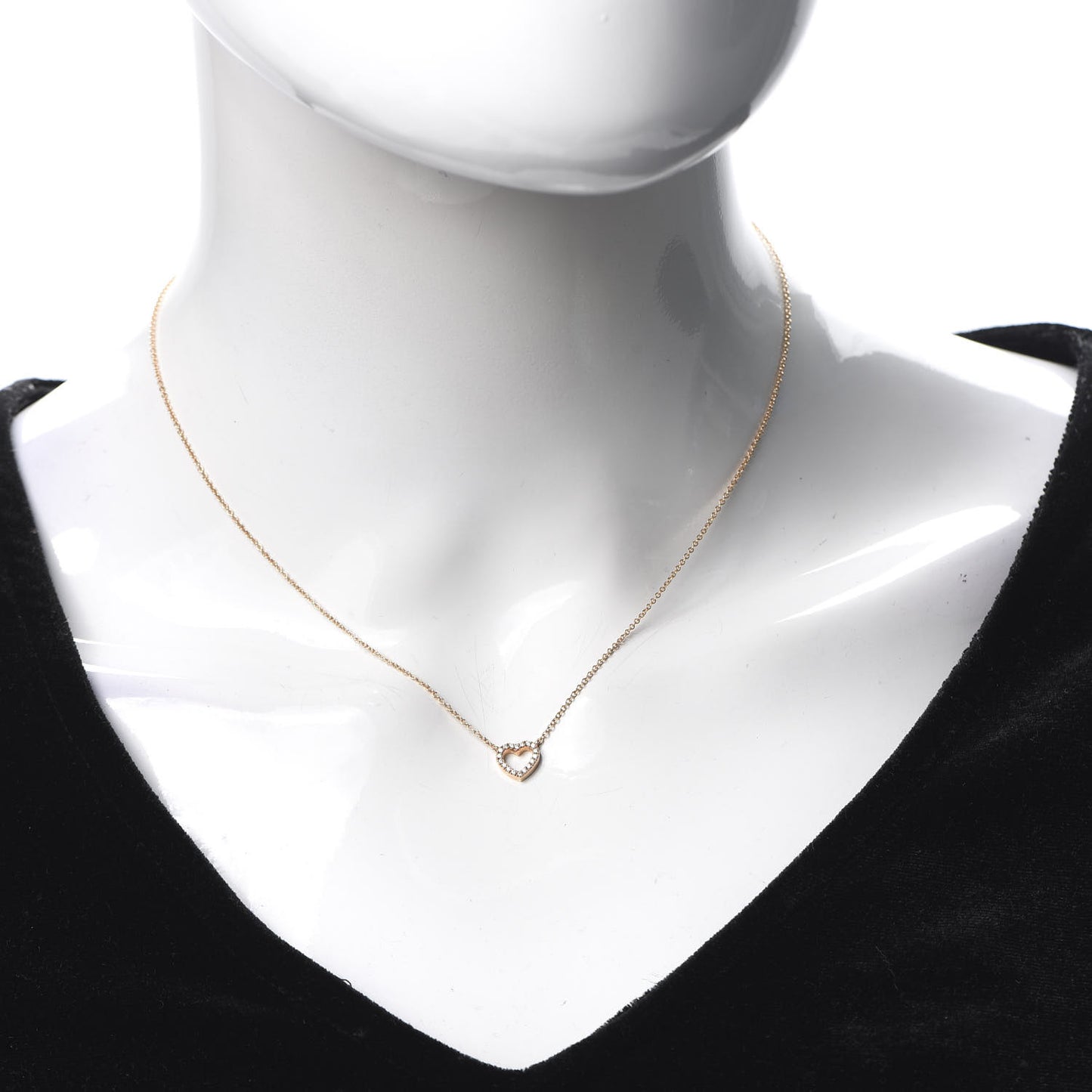 18K Rose Gold Diamond Metro Heart Pendant Necklace