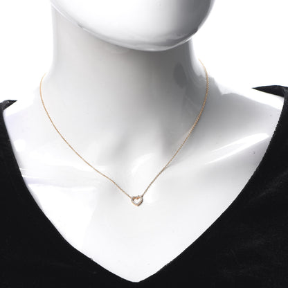 Tiffany 18K Rose Gold Diamond Metro Heart Pendant Necklace 2 of 6