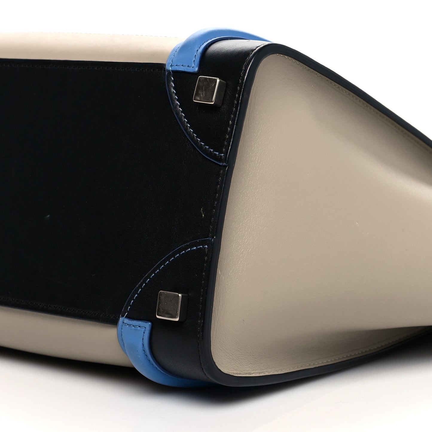 Shiny Smooth Calfskin Micro Tri-Color Luggage Quartz