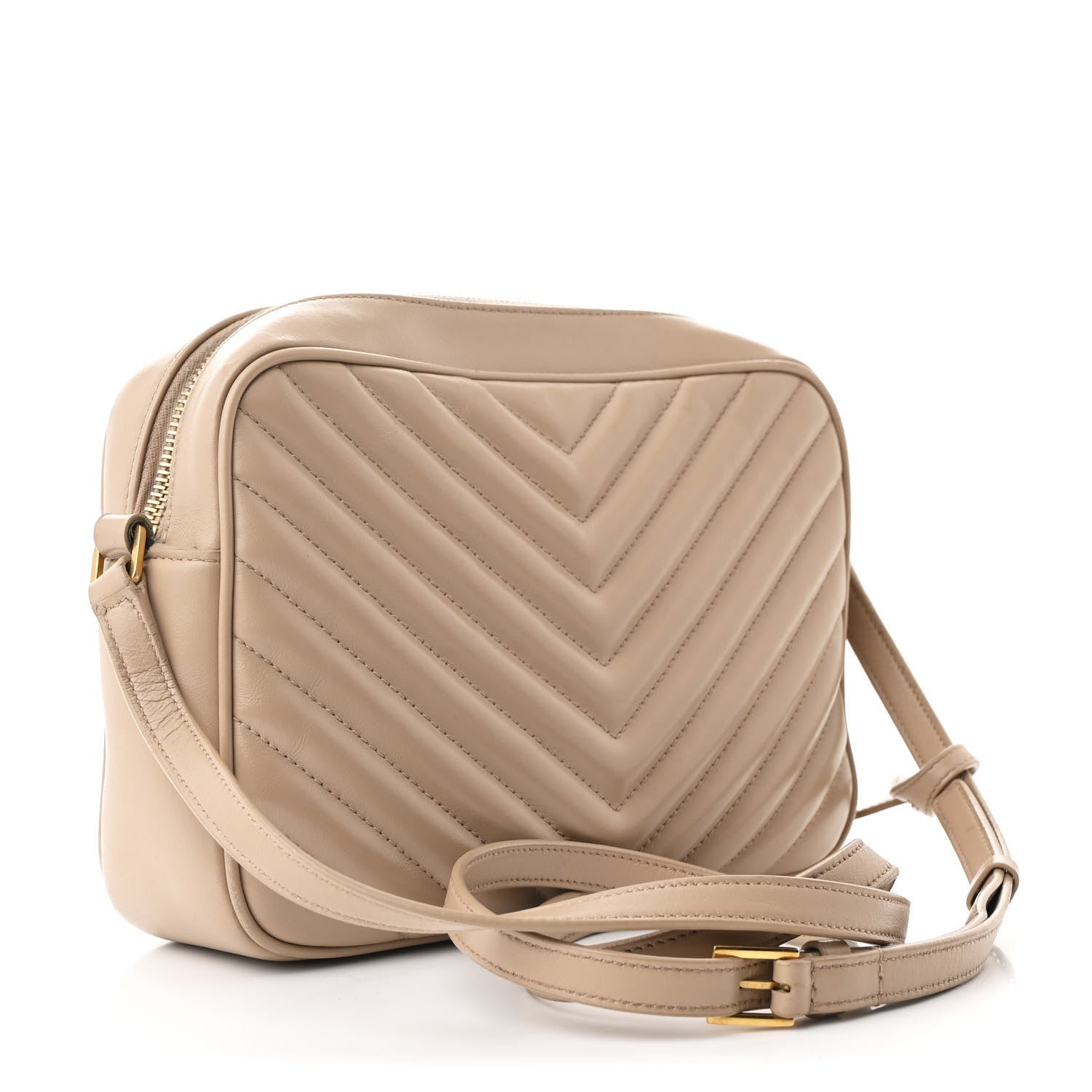 Saint Laurent Calfskin Matelasse Monogram Lou Camera Bag Dark Beige 3 of 7