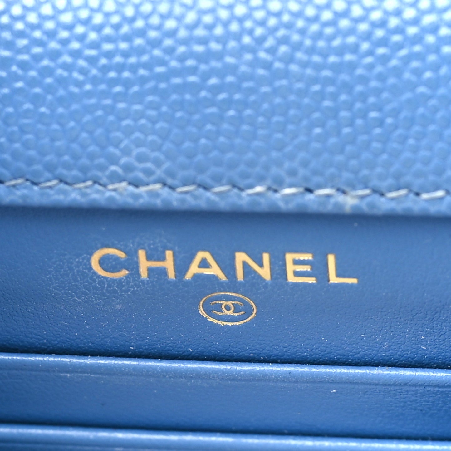 Caviar Quilted Classic Phone Holder Blue