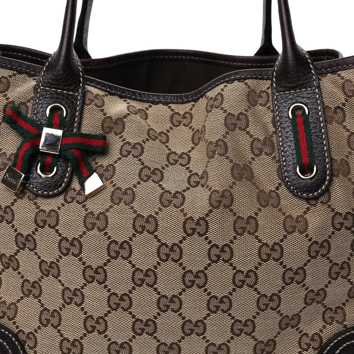 Gucci Monogram Medium Princy Tote  Dark Brown 6 of 8