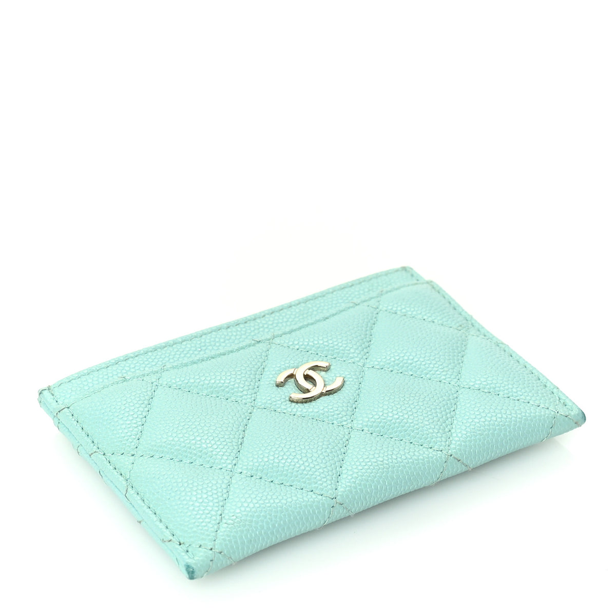 Chanel Caviar Quilted Flap Card Holder  Light Blue 4 of 8