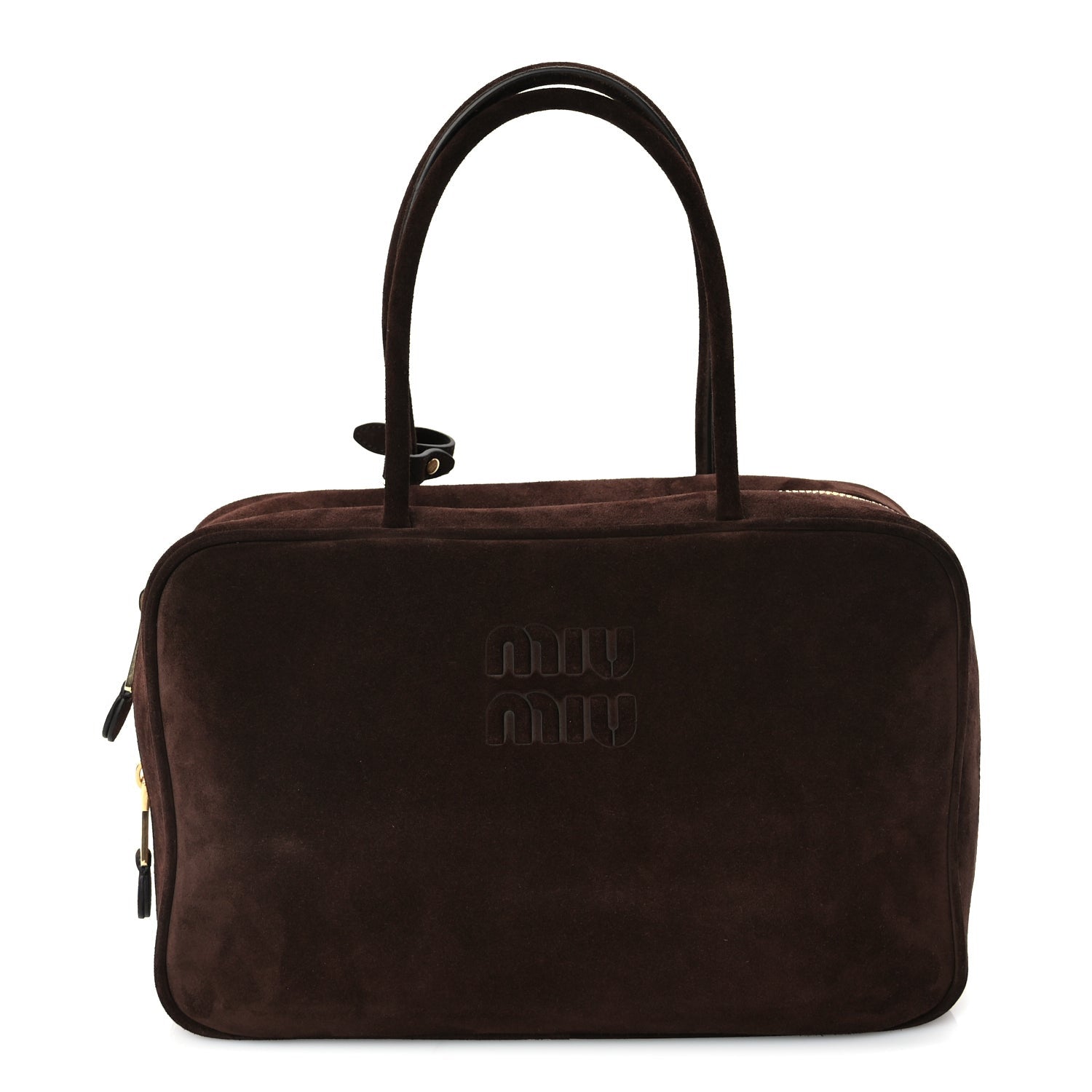 Miu Miu Camoscio Large Beau Top Handle Bag  Moro 1 of 8