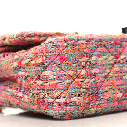 Chanel Tweed Quilted Medium Double Flap Pink 9 of 10