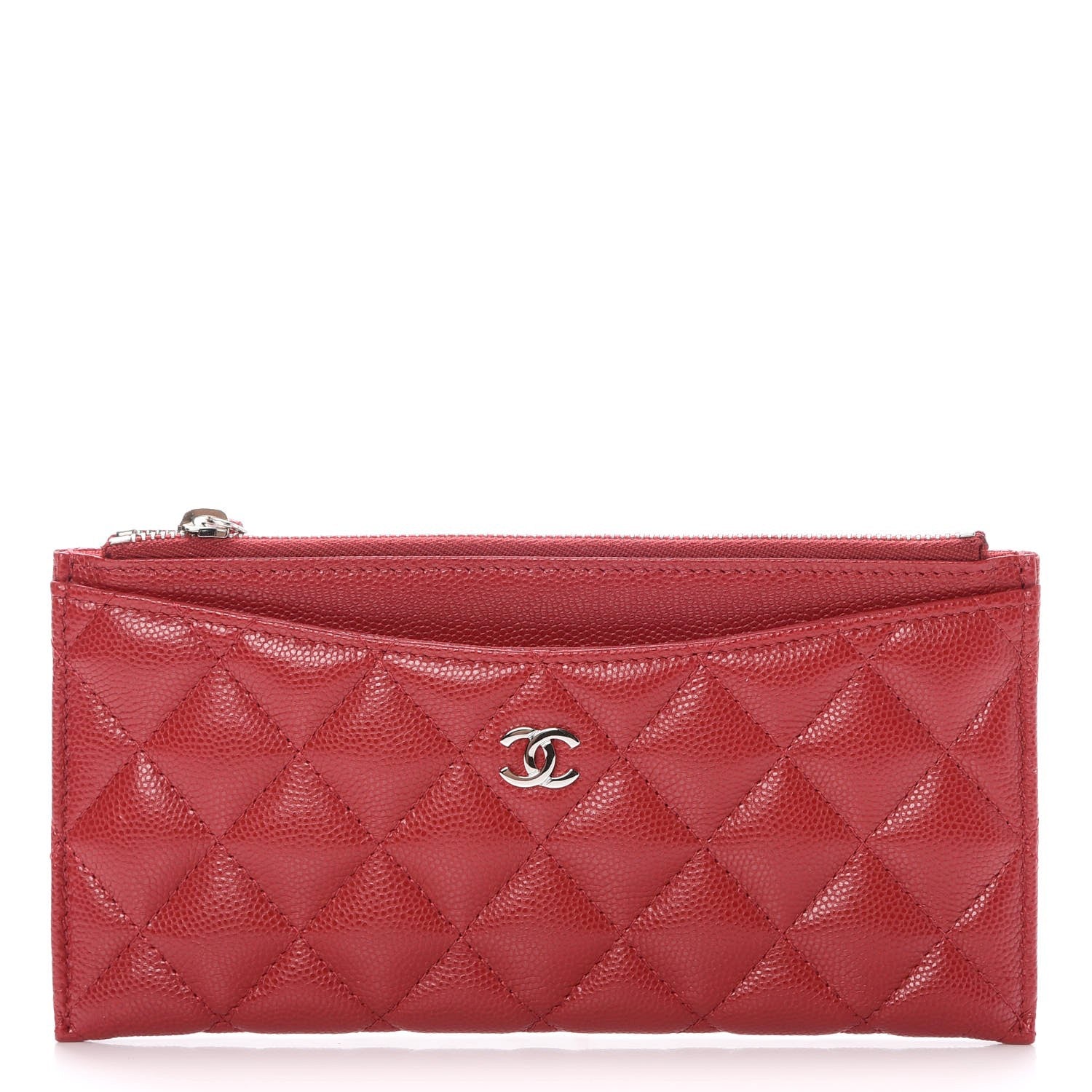 Chanel Iridescent Caviar Quilted Classic Zip Pouch Pink 1 of 8