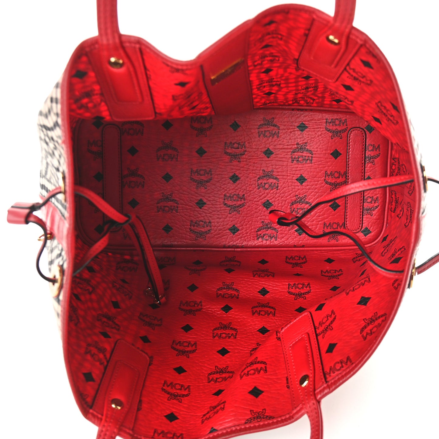 Visetos Medium Liz Reversible Shopper Tote Ruby Red