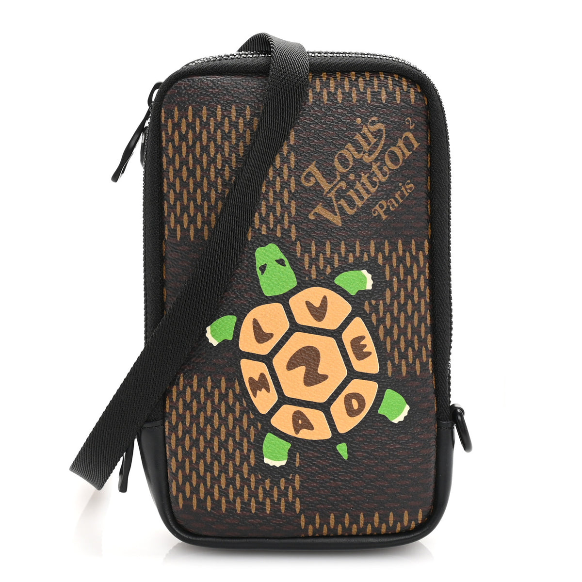 Louis Vuitton X NIGO Giant Damier Ebene Tortoise Double Phone Pouch 1 of 8