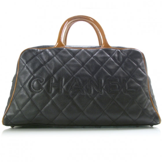 Caviar Quilted Boston Navy