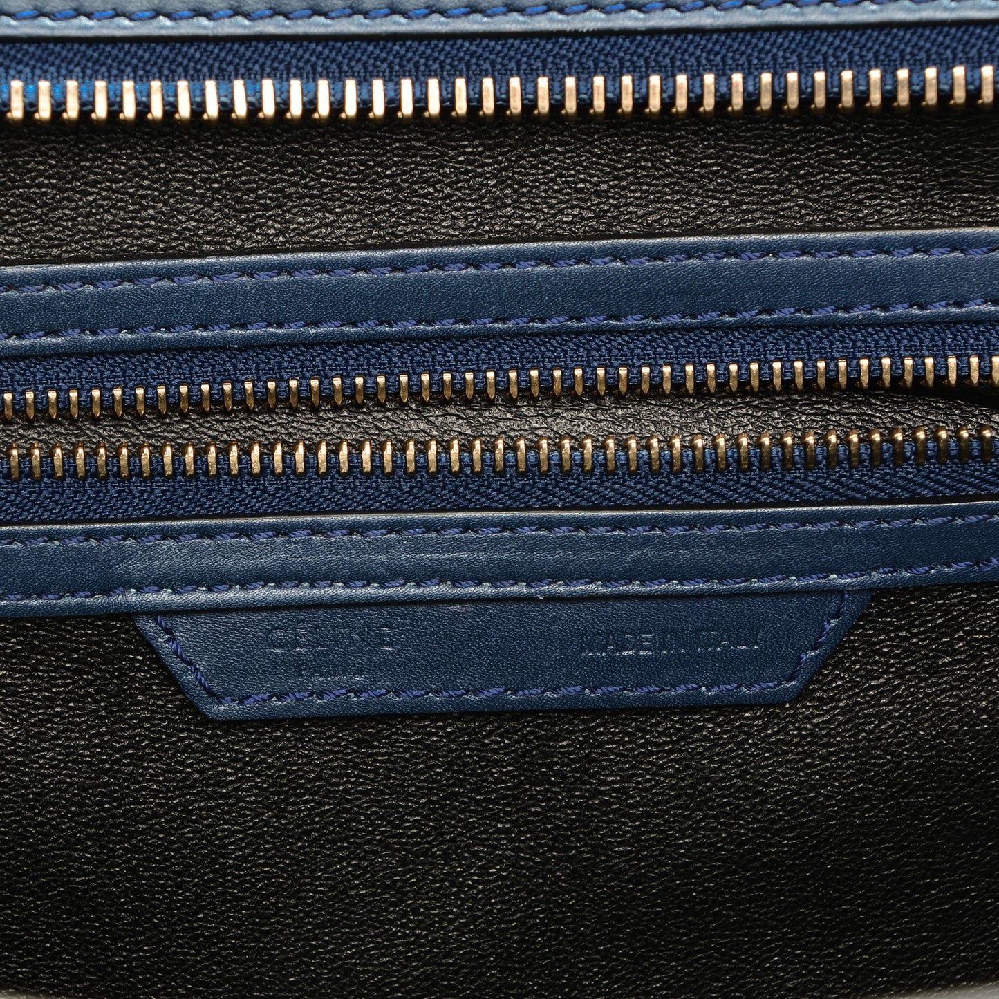 Smooth Calfskin Mini Bi-Color Luggage Ocean Blue