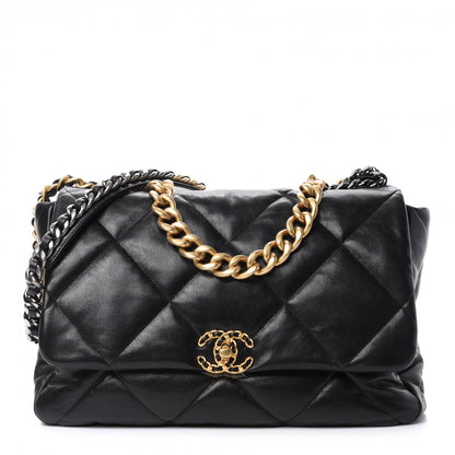 Chanel Lambskin Quilted Maxi Chanel 19 Flap Black 1 of 10