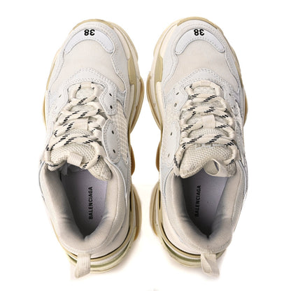 Balenciaga Fabric Mesh Womens Triple S Sneakers 38 White 5 of 7