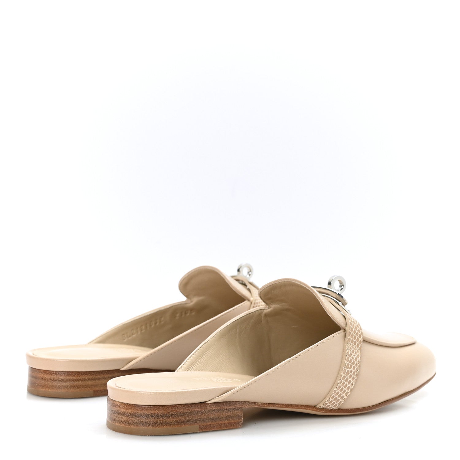 Hermes Shiny Lizard Calfskin Oz Mules 36 Beige Sarrazin 4 of 9