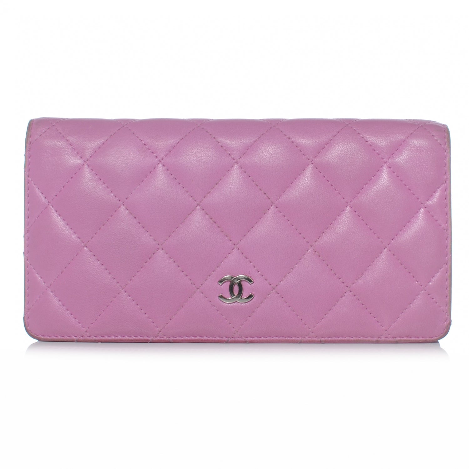 Chanel Lambskin Quilted Yen Wallet Violet 1 of 7