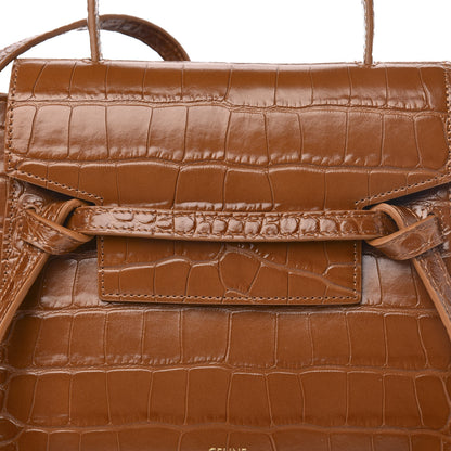 Celine Calfskin Crocodile Embossed Micro Belt Bag Tan 10 of 10