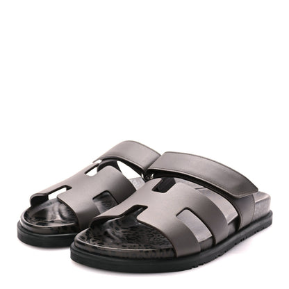 Hermes Calfskin Chypre Sandals 38.5 Ecorce 4 of 9