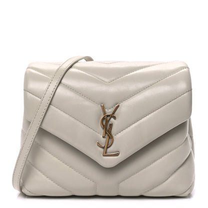 Saint Laurent Calfskin Y Quilted Monogram Toy Loulou Crossbody Bag Blanc Vintage 1 of 8