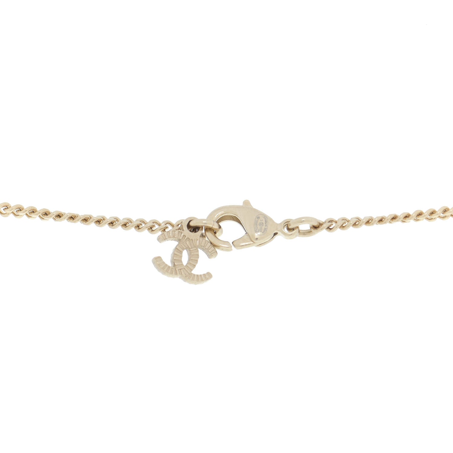 Chanel Crystal CC Chain Necklace Gold 5 of 5
