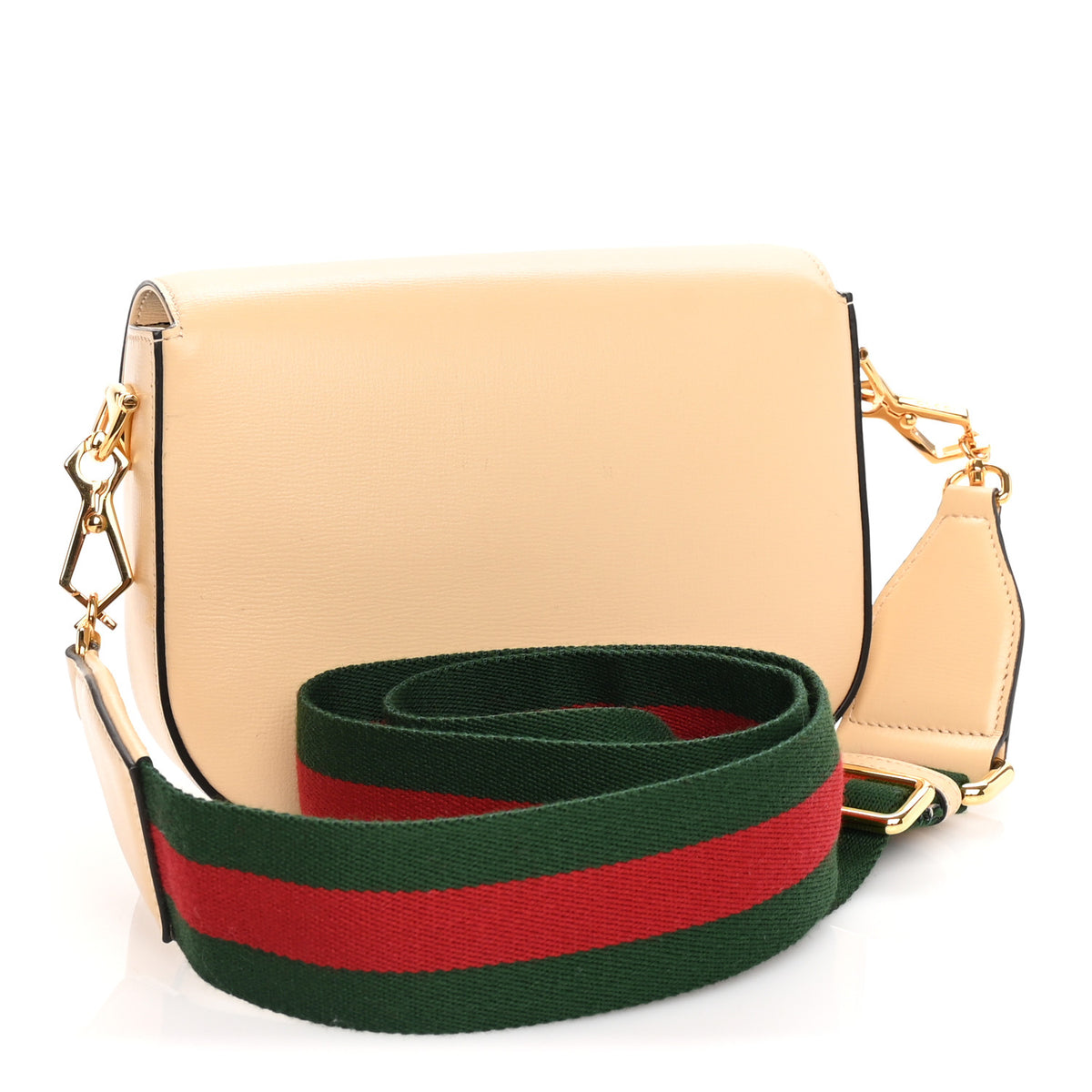 Gucci Azalea Calfskin Web Mini Horsebit 1955 Shoulder Bag Bubble Tea 2 of 8