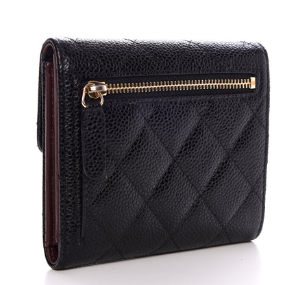 Chanel Caviar Quilted Compact Flap Wallet Black 3 of 8