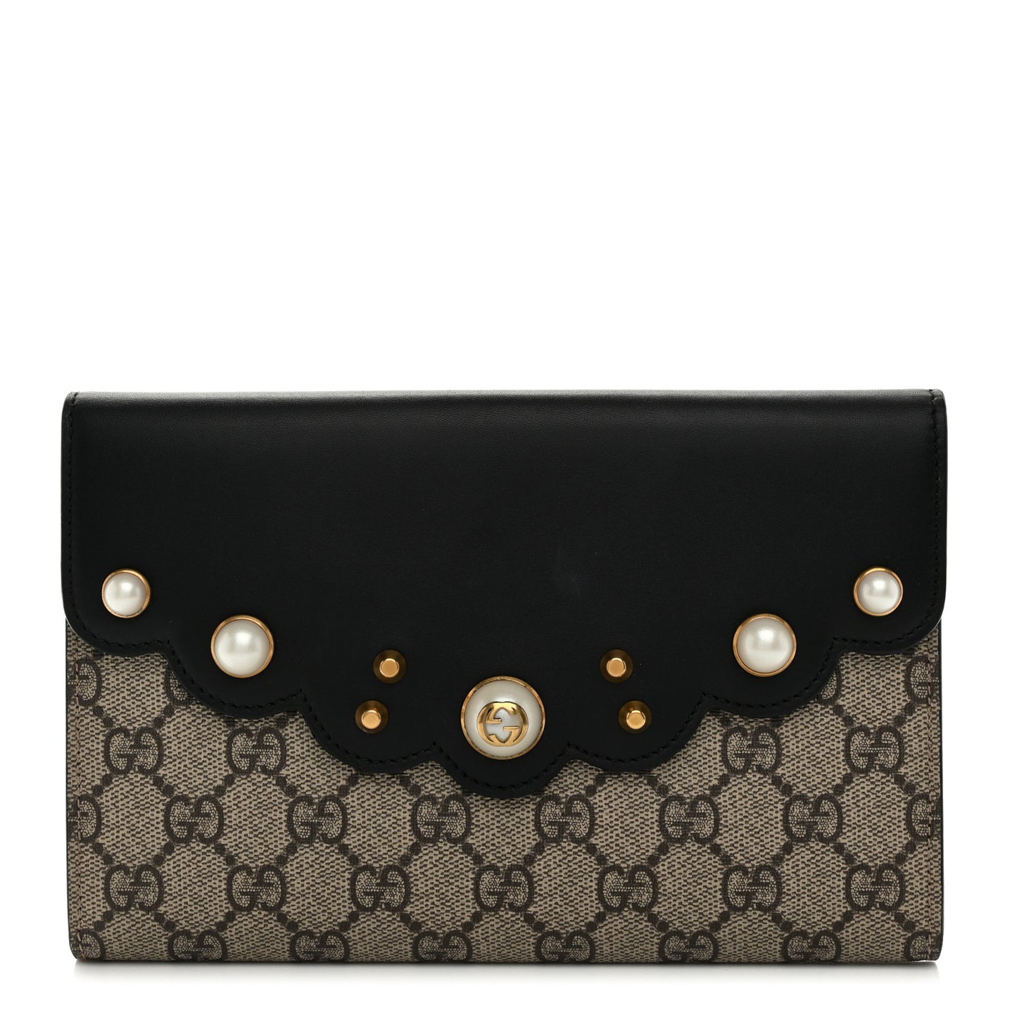 GG Supreme Monogram Mini Peony Pearly Black