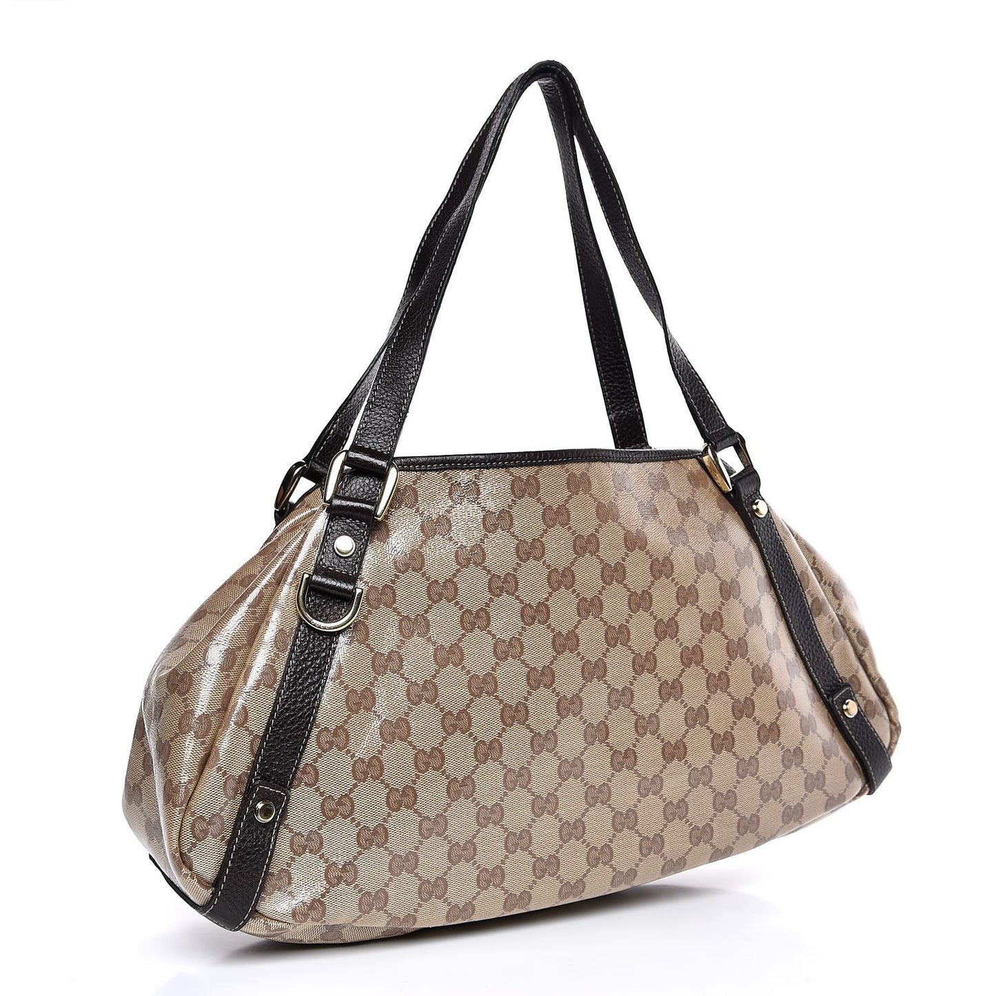 Crystal Monogram Medium Abbey Shoulder Bag Dark Brown