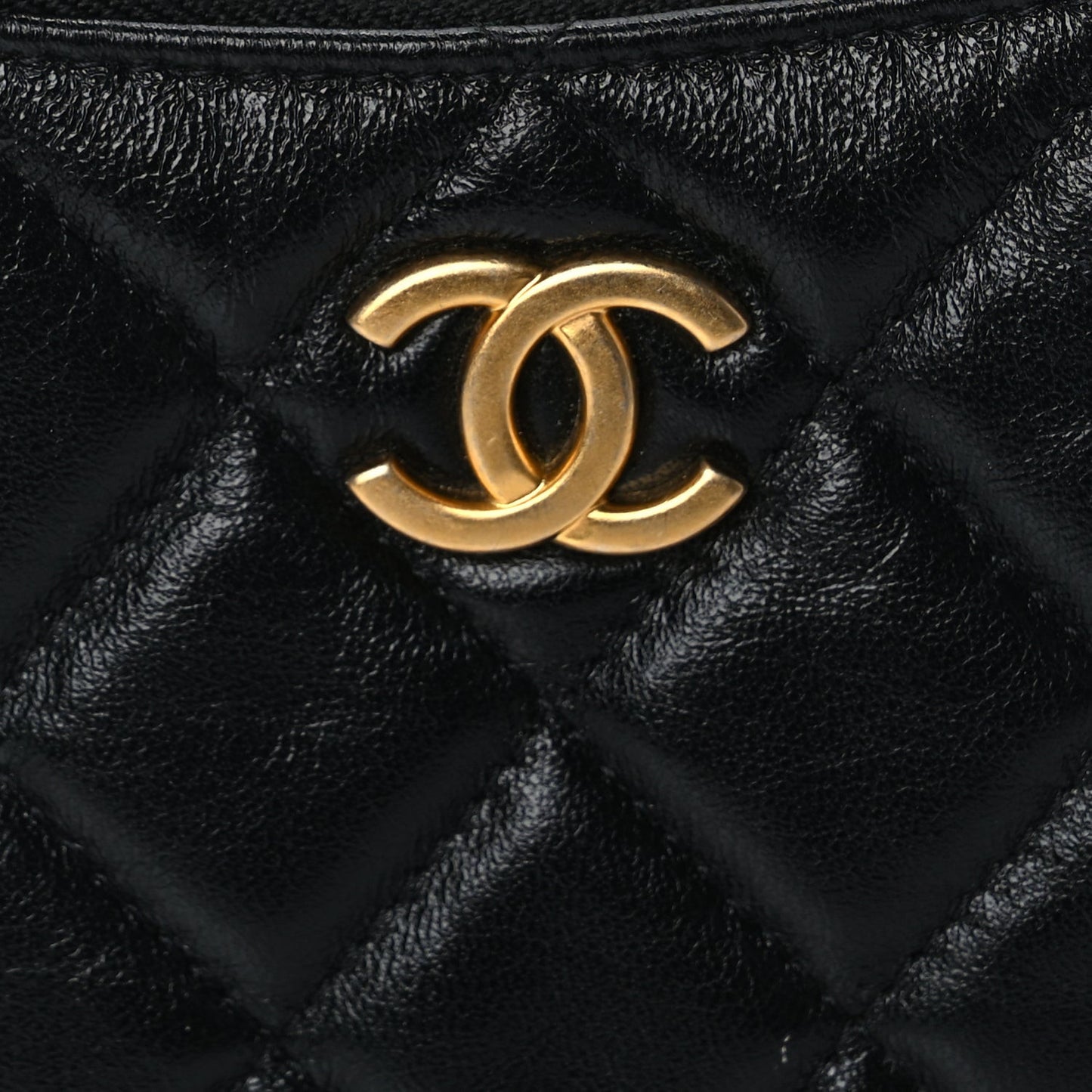 Lambskin Quilted Chain Around Top Handle Mini Bag Black