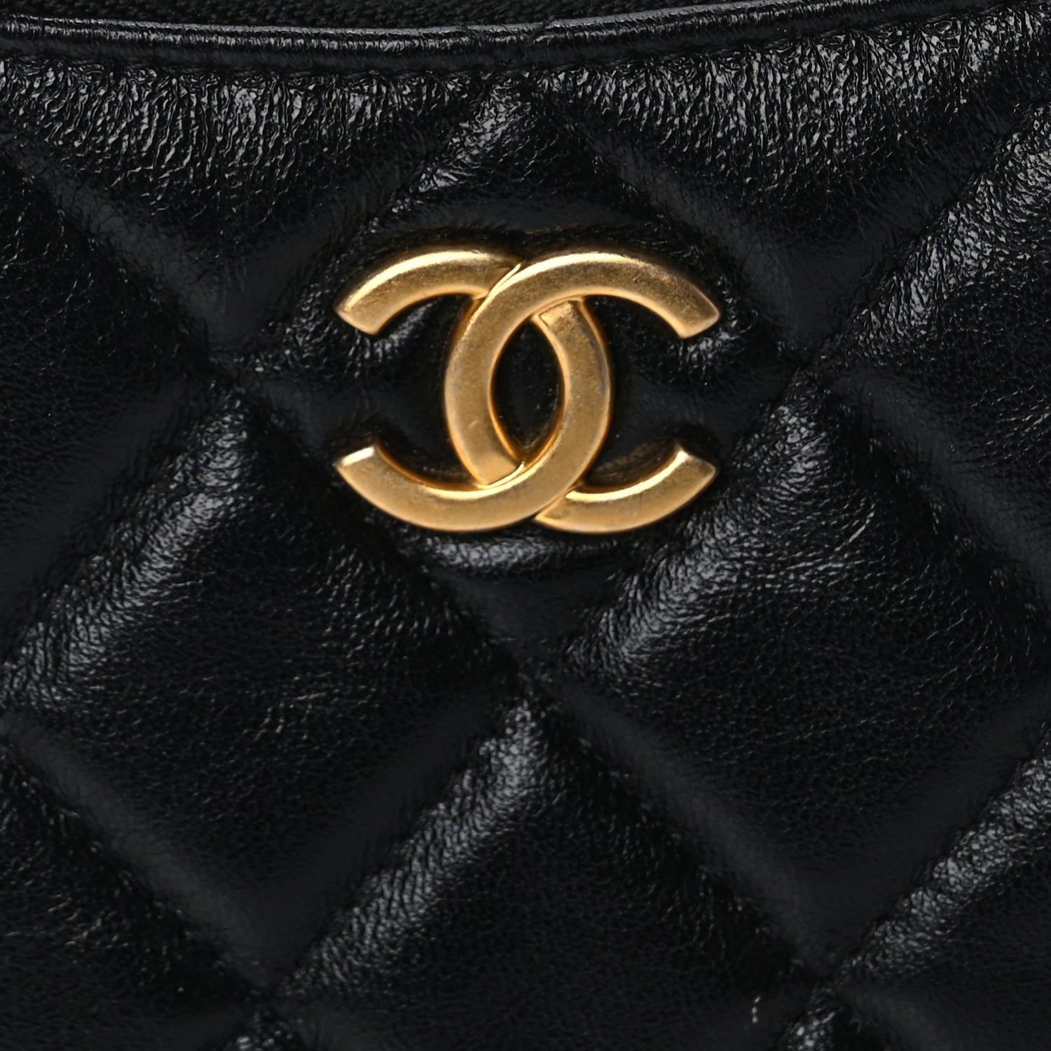 Chanel Lambskin Quilted Chain Around Top Handle Mini Bag Black 7 of 9