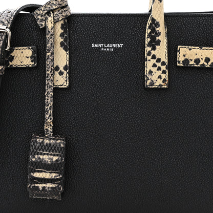 Saint Laurent Grained Calfskin Python Embossed Nano Sac De Jour Black 8 of 14