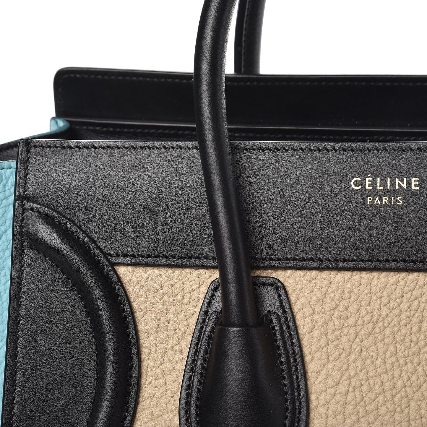 Drummed Calfskin Micro Tri-Color Luggage Antarctic