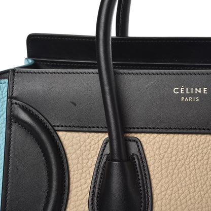 Celine Drummed Calfskin Micro Tri-Color Luggage Antarctic 8 of 9