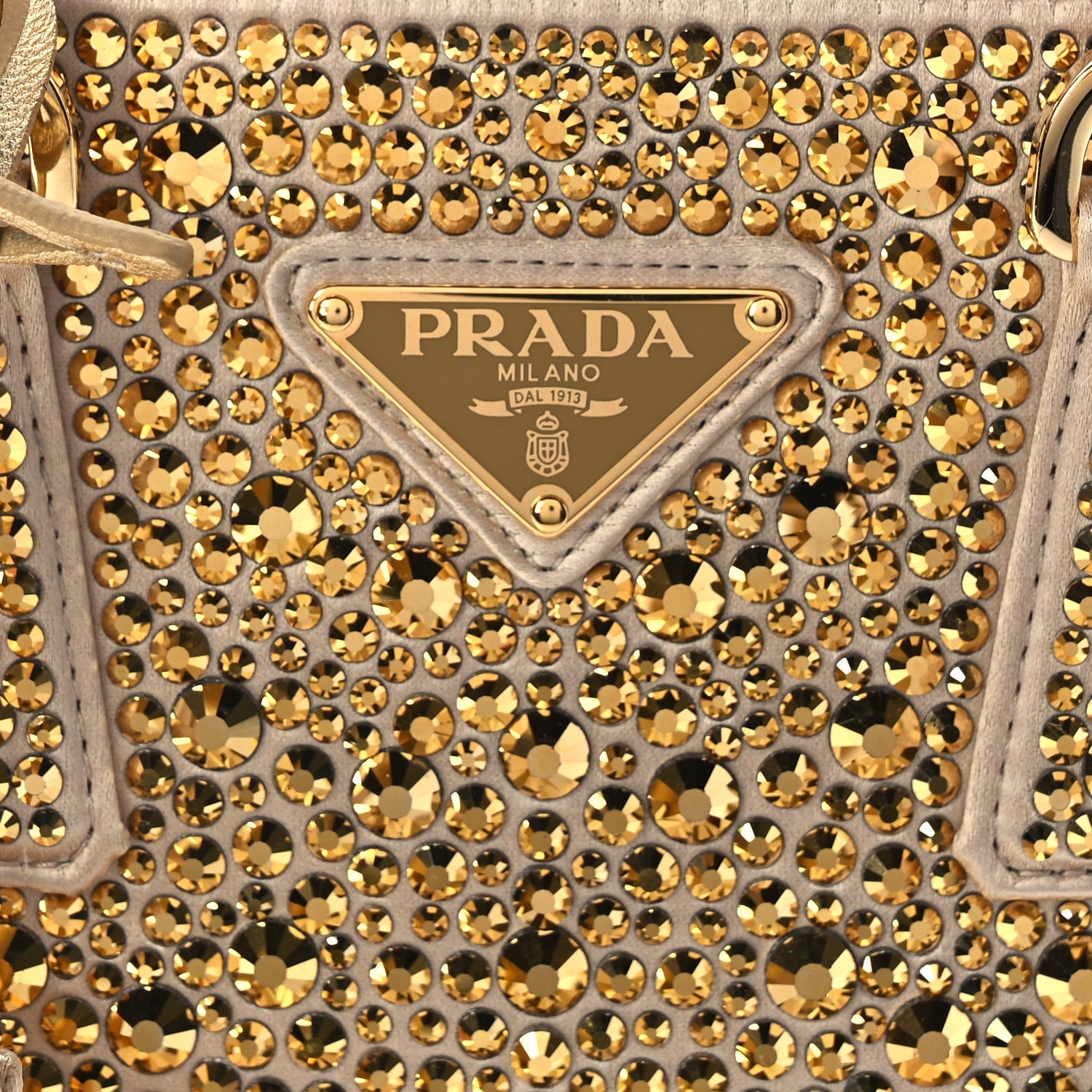 Prada Satin Crystal Mini Galleria Double Zip Tote Platino 6 of 8