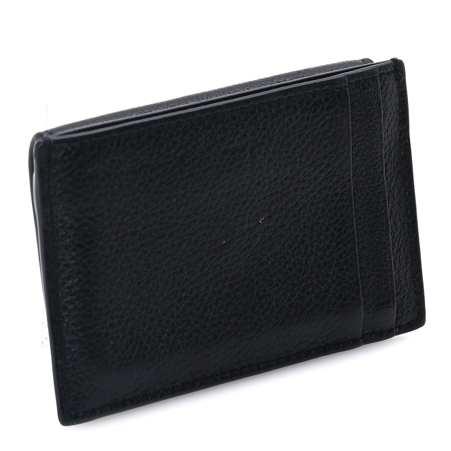 Saint Laurent Grained Calfskin Tiny Cassandre Flap Card Case  Black 3 of 7