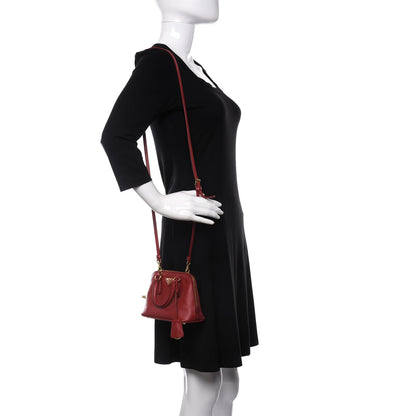 Prada Saffiano Lux Mini Promenade Tote Fuoco 2 of 9