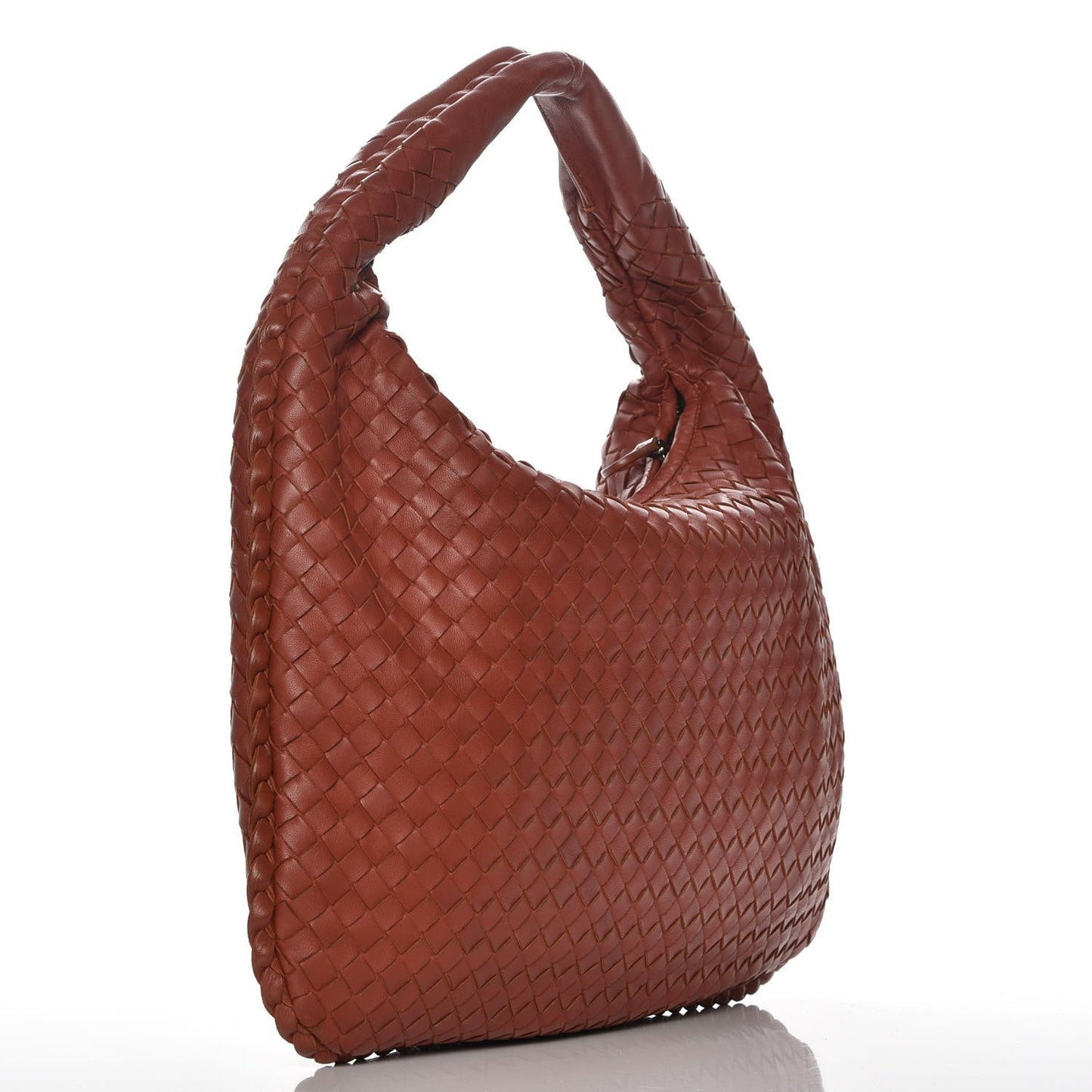 Nappa Intrecciato Medium Veneta Hobo Rust
