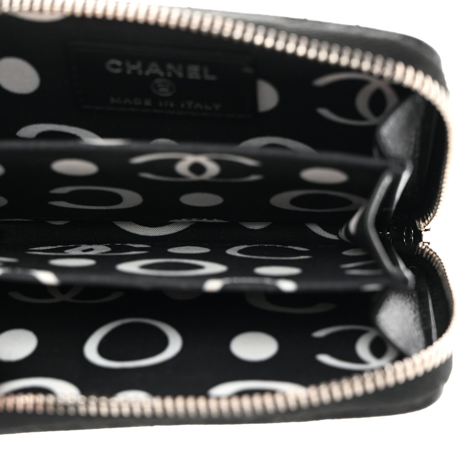 Chanel Caviar Quilted Coco Chanel Logo CC Zip Coin Purse Black 5 of 8