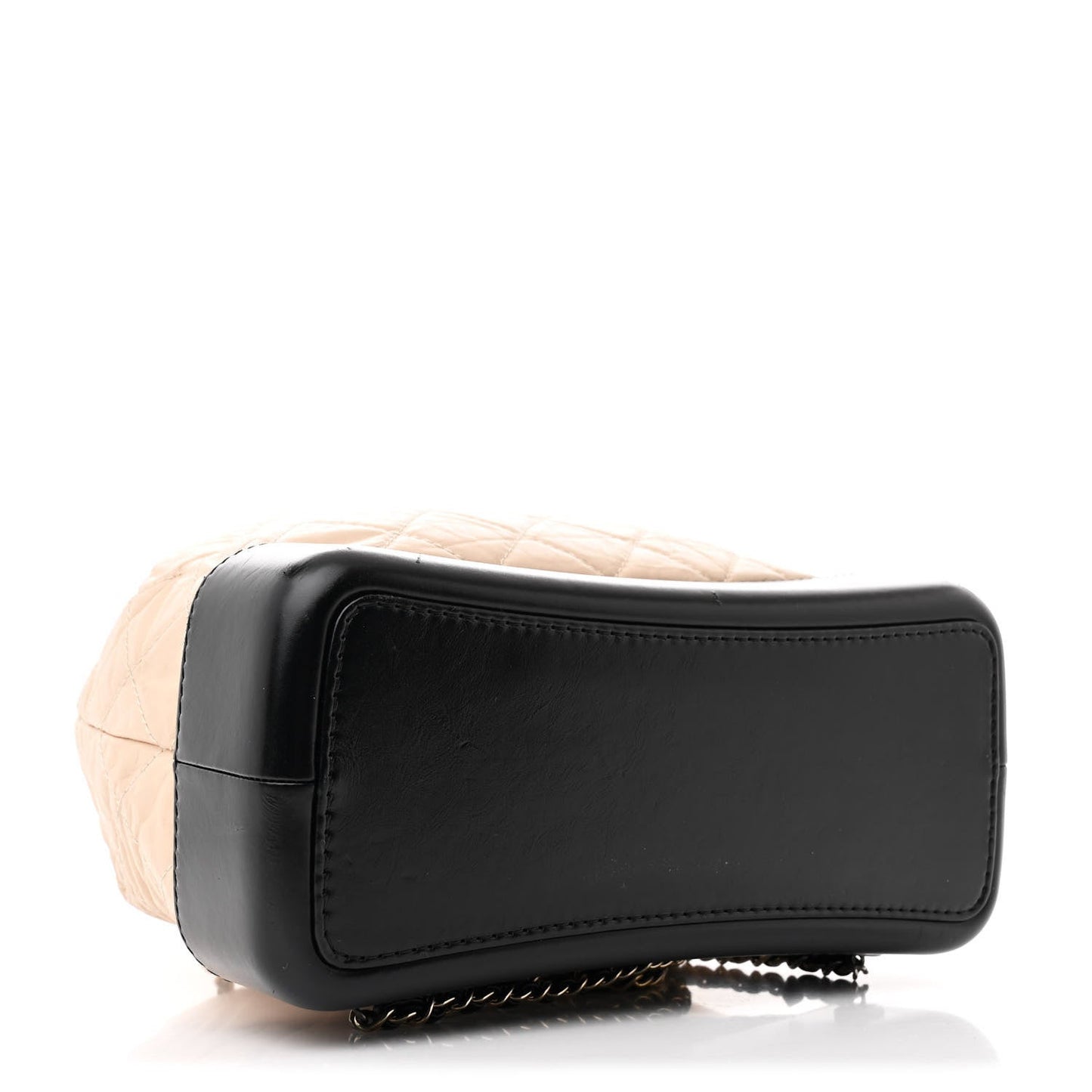 Aged Calfskin Quilted Small Gabrielle Backpack Beige Black