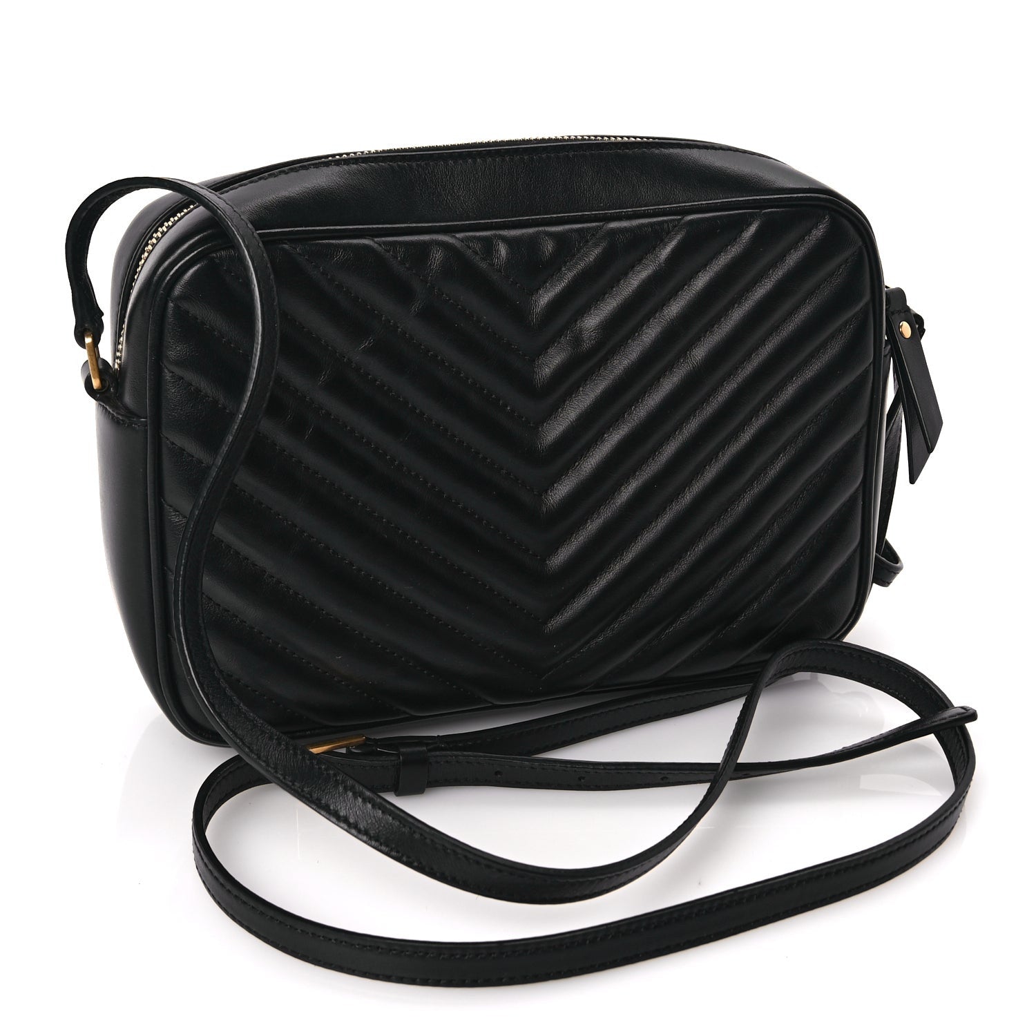 Saint Laurent Calfskin Matelasse Monogram Lou Camera Bag Black 2 of 8