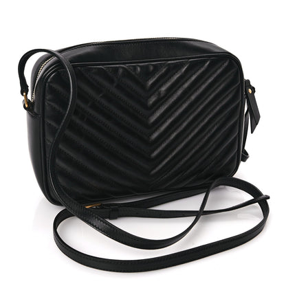 Saint Laurent Calfskin Matelasse Monogram Lou Camera Bag Black 2 of 8