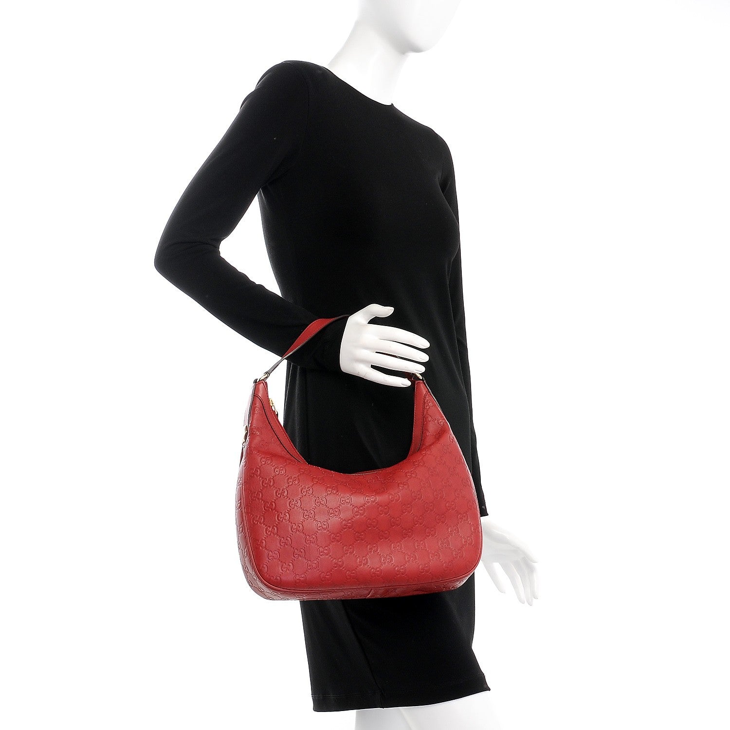 Gucci Guccissima Small Charmy Hobo Red 2 of 7