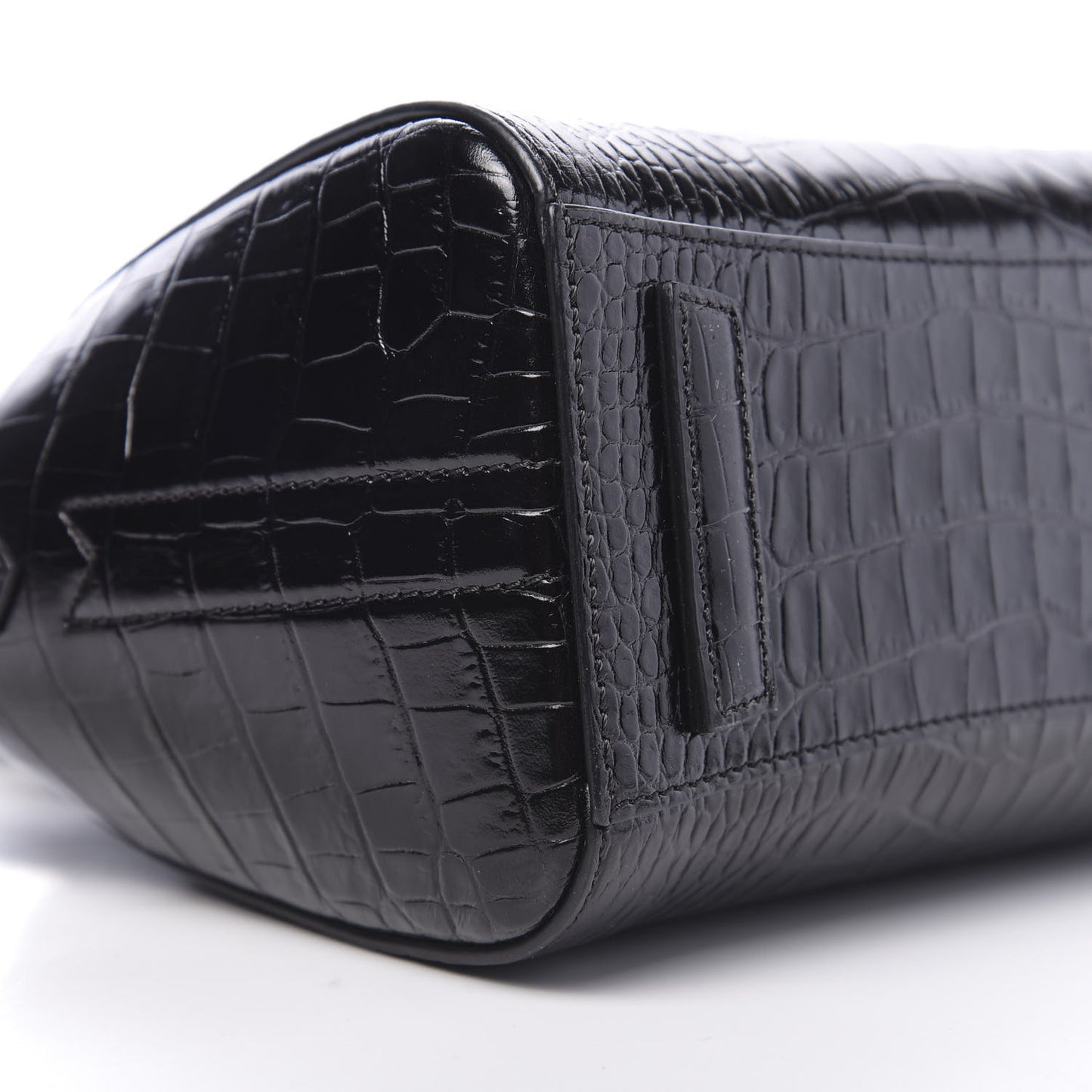 Calfskin Crocodile Embossed Mini Antigona Black