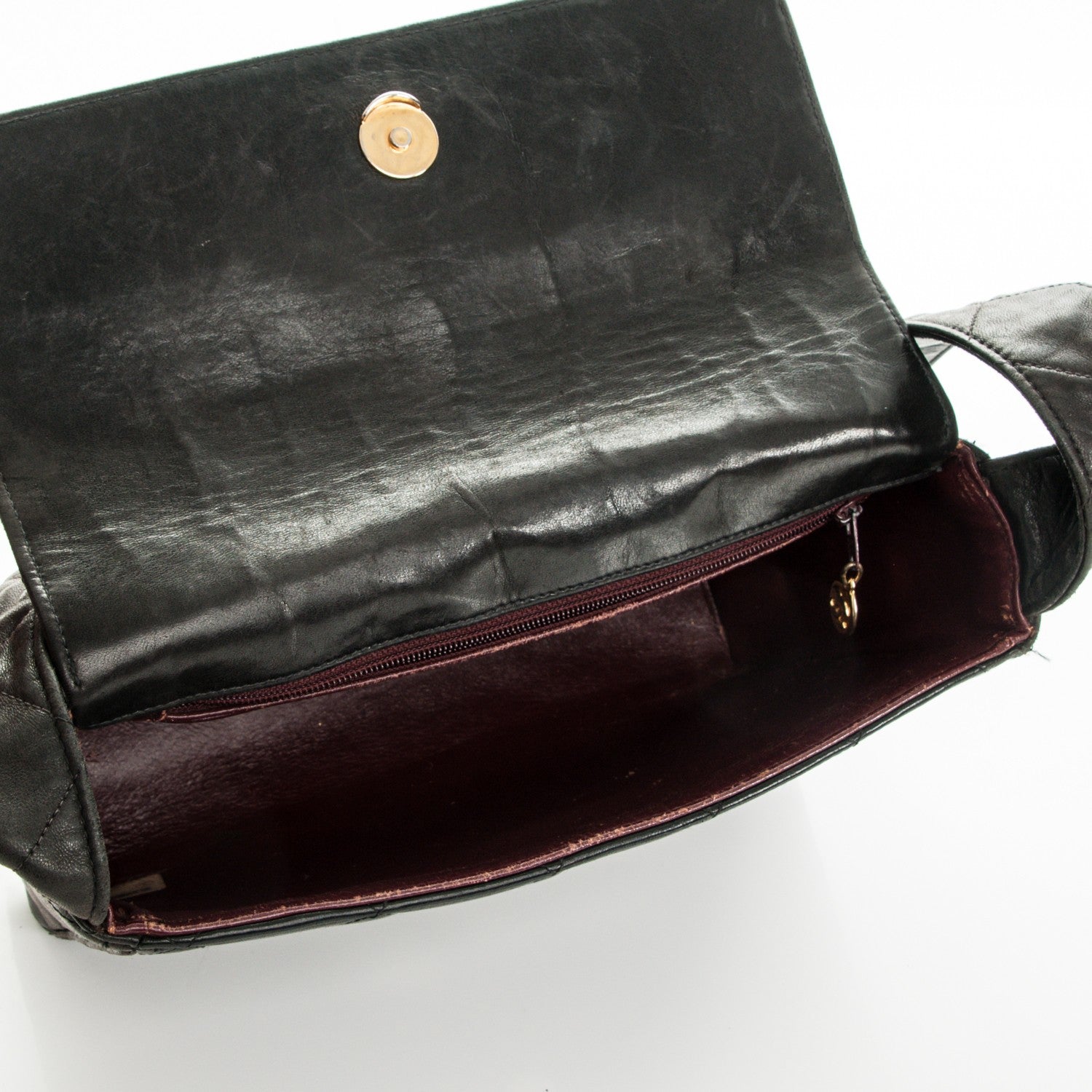 Chanel Lambskin Quilted CC Flap Shoulder Bag Dark Brown 5 of 8