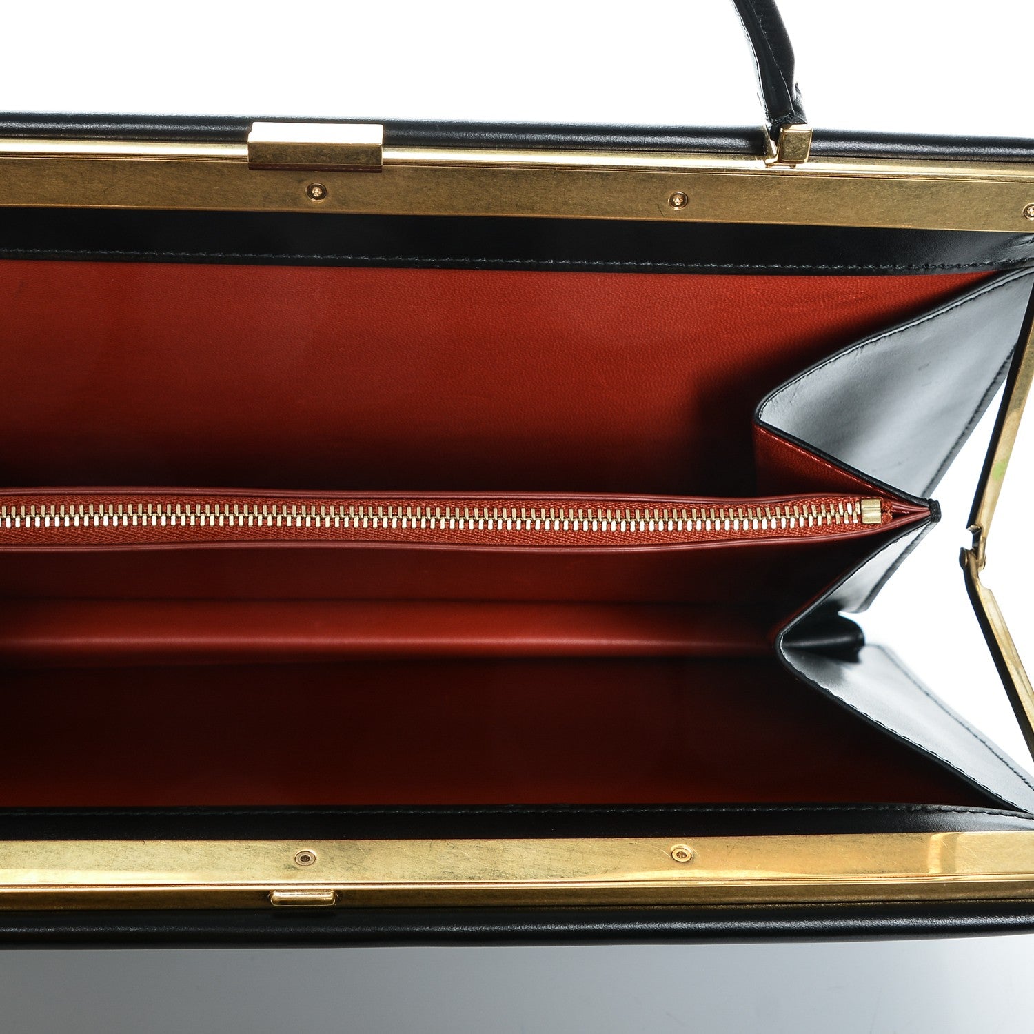 Celine Patina Box Calfskin Medium Clasp Bag Black 5 of 11