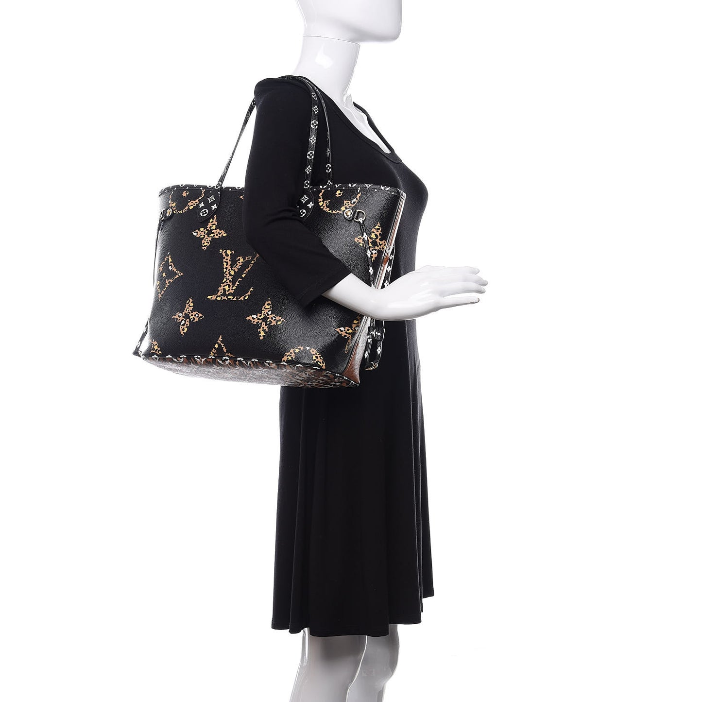 Monogram Giant Jungle Neverfull MM Black