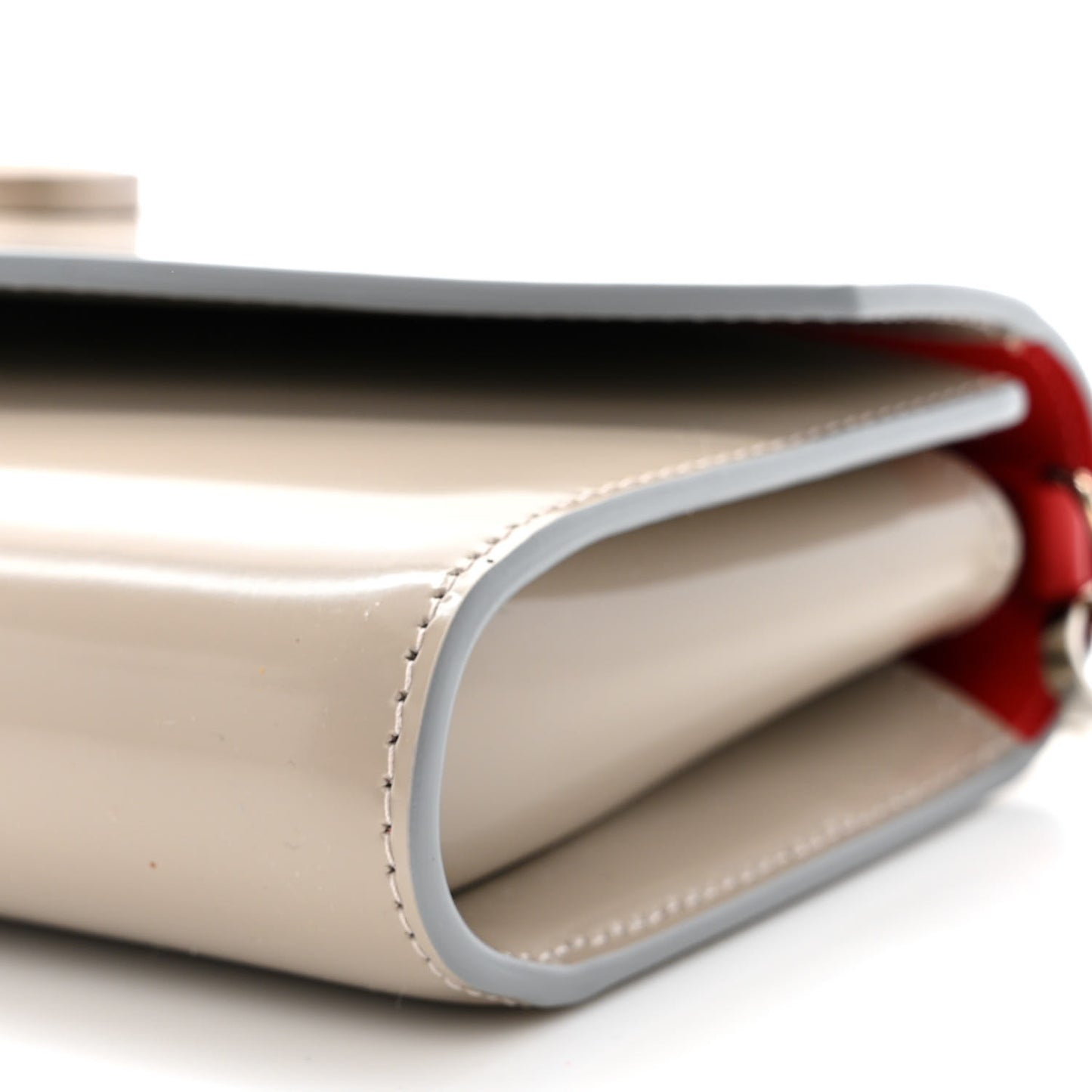 Patent Calfskin Loubi54 Wallet On Chain Goose