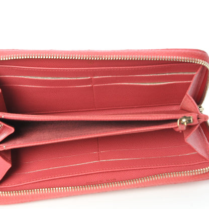 Chanel Caviar Quilted Large Gusset Zip Around Wallet Pink 5 of 12