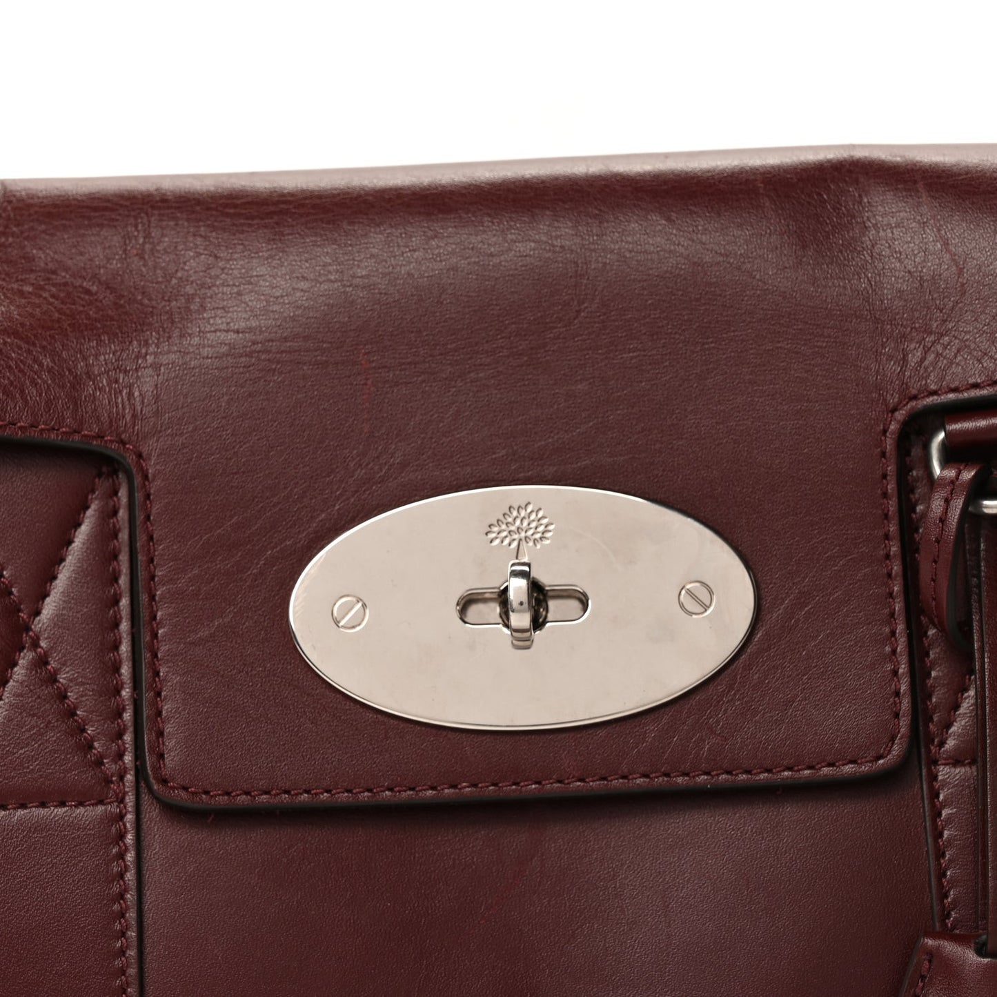 Shiny Smooth Calfskin East West Bayswater  Black Cherry