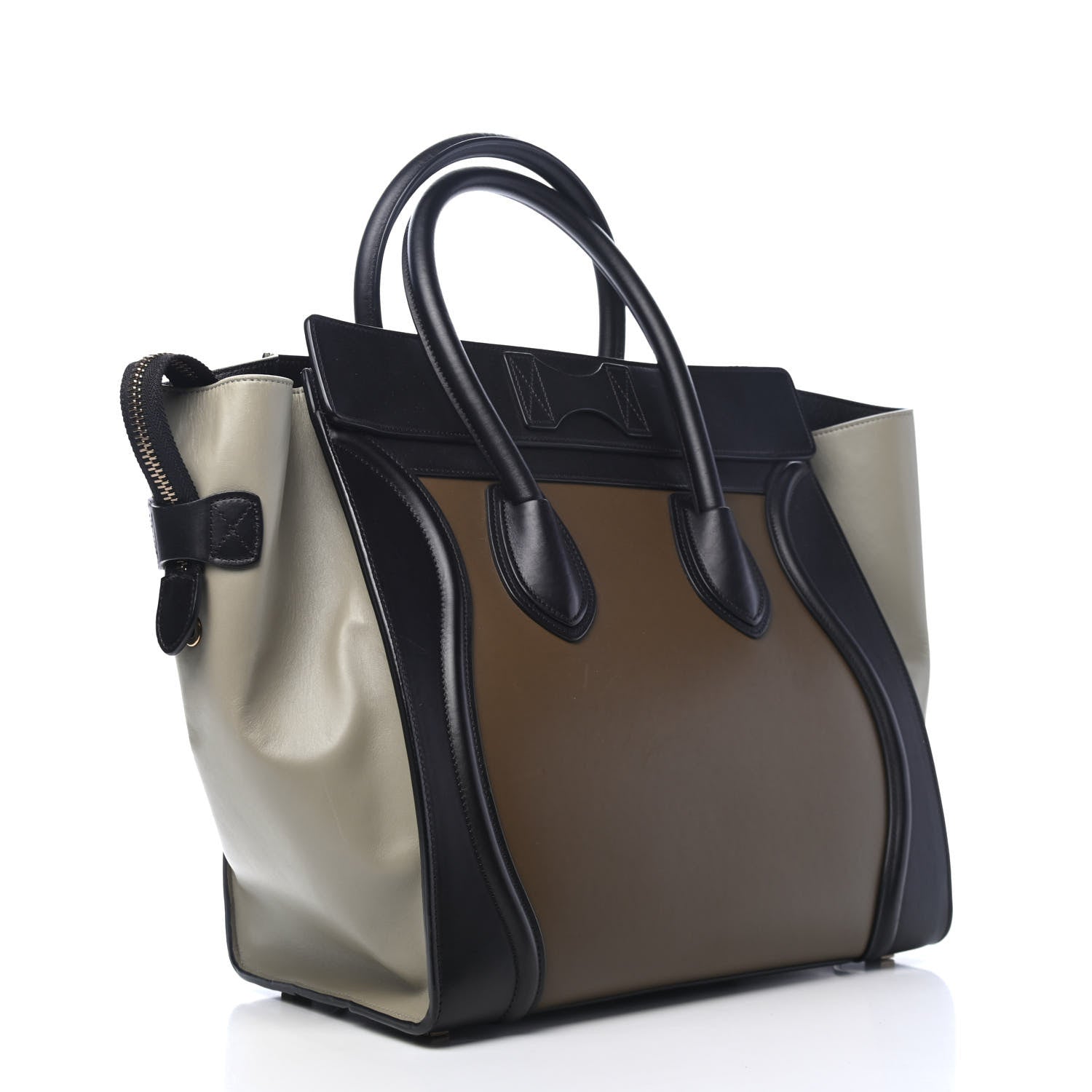 Celine Satin Calfskin Mini Tri-Color Luggage Dark Grey 2 of 5