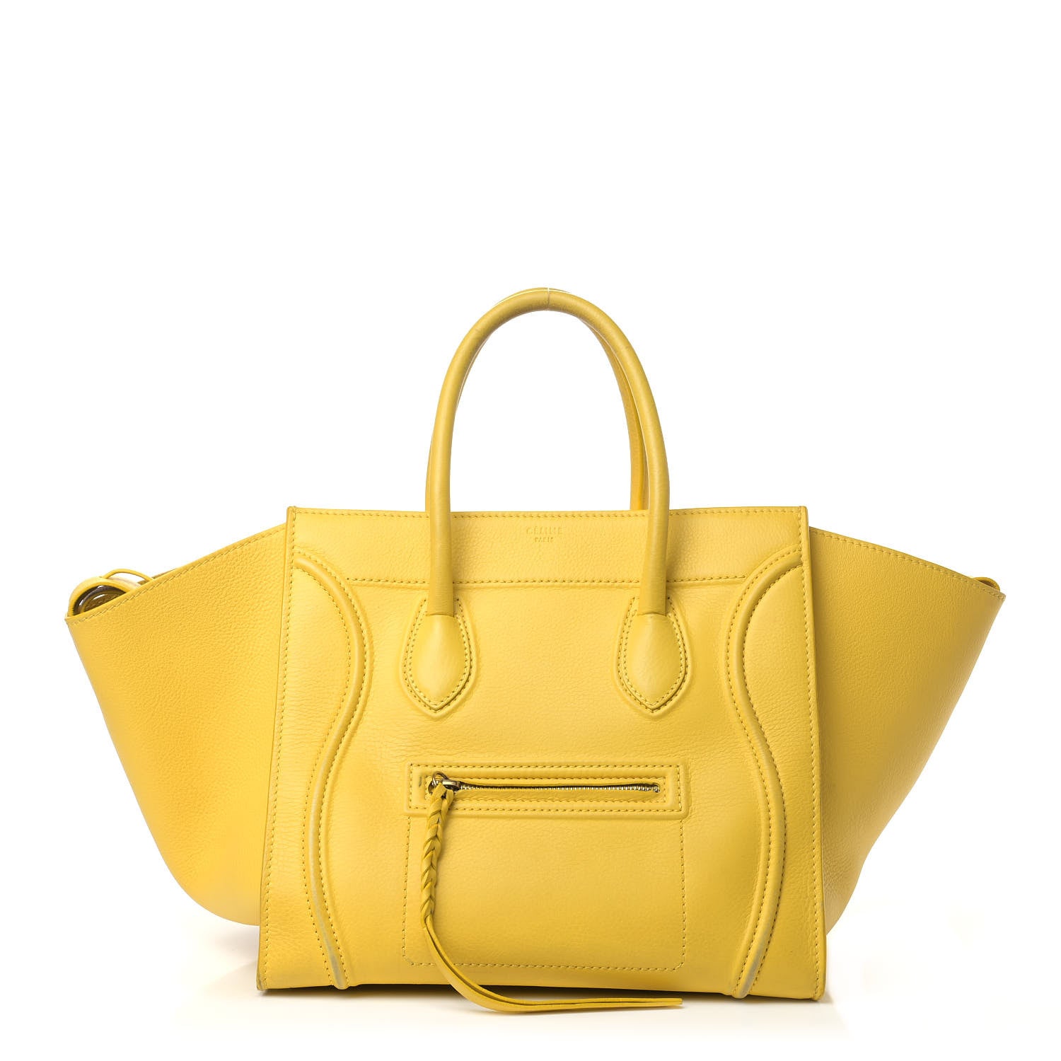 Celine Grained Calfskin Medium Phantom Luggage Yellow 1 of 19